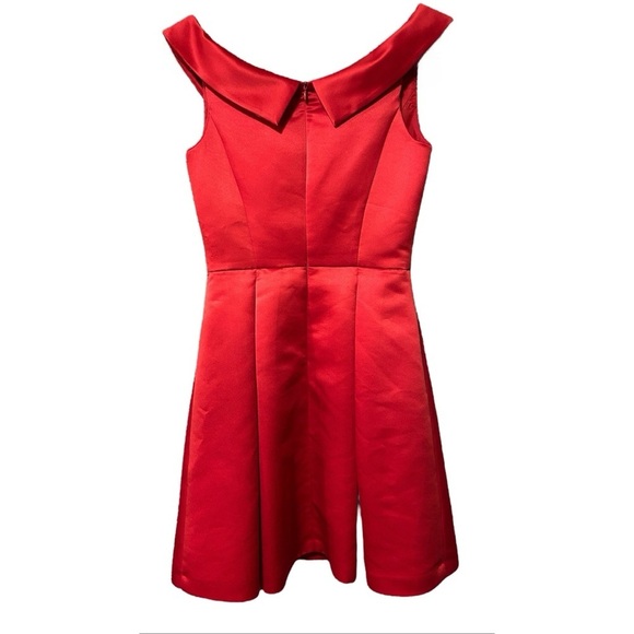 Zara Mini Women’s Size XS Red Skater Satin Dress - Picture 3 of 3